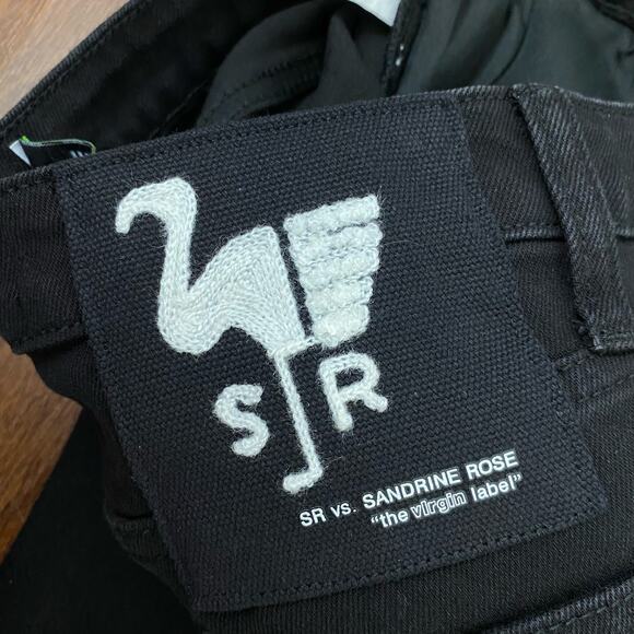 Free People X Sandrine Rose Black Slim Straight Jeans High Rise Size 27 - Picture 9 of 10